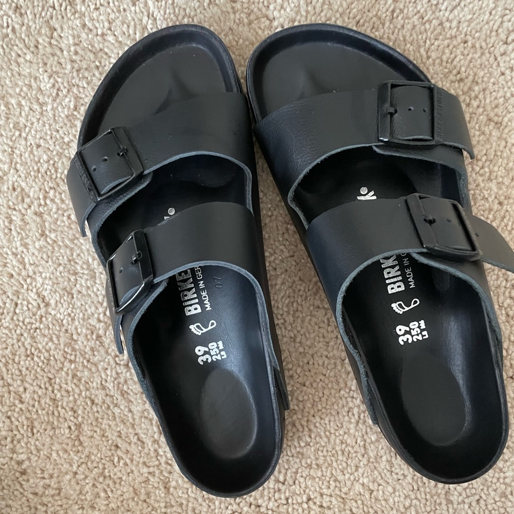 Birkenstock Arizona Black Leather Size 39